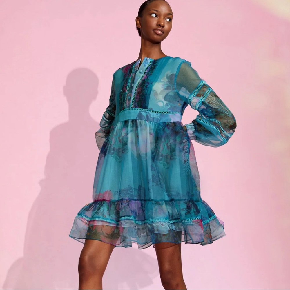 🪷Watercolor Organza Dress - Cynthia Rowley 🌺